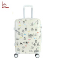 Customized printed trolley luggage set abs pc travelling luggage